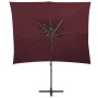Sombrilla voladiza con cubierta doble burdeos 250x250 cm de vidaXL, Sombrillas - Ref: Foro24-312366, Precio: 164,10 €, Descue...