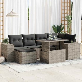 Set de sofás de jardín 7 pzas con cojines ratán sintético gris de , Conjuntos de jardín - Ref: Foro24-3326831, Precio: 518,13...