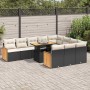 Set sofás jardín y cojines 11 pzas ratán sintético acacia negro de , Conjuntos de jardín - Ref: Foro24-3327759, Precio: 746,1...