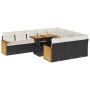 Set sofás jardín y cojines 11 pzas ratán sintético acacia negro de , Conjuntos de jardín - Ref: Foro24-3327759, Precio: 746,1...