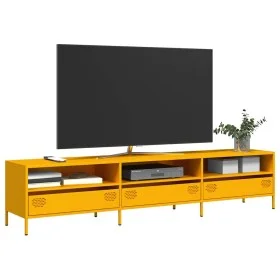 Mueble TV acero laminado en frío amarillo mostaza 202x39x43,5cm de , Muebles TV - Ref: Foro24-851349, Precio: 177,27 €, Descu...