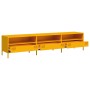 Mueble TV acero laminado en frío amarillo mostaza 202x39x43,5cm de , Muebles TV - Ref: Foro24-851349, Precio: 184,67 €, Descu...