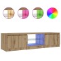 Mueble de TV luces LED madera roble artisan 140x40x35,5 cm de , Muebles TV - Ref: Foro24-856350, Precio: 127,06 €, Descuento: %