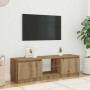 Mueble de TV luces LED madera roble artisan 140x40x35,5 cm de , Muebles TV - Ref: Foro24-856350, Precio: 127,06 €, Descuento: %
