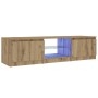 Mueble de TV luces LED madera roble artisan 140x40x35,5 cm de , Muebles TV - Ref: Foro24-856350, Precio: 127,06 €, Descuento: %