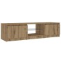 Mueble de TV luces LED madera roble artisan 140x40x35,5 cm de , Muebles TV - Ref: Foro24-856350, Precio: 127,06 €, Descuento: %