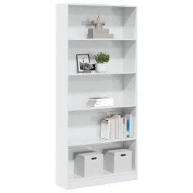 Estantería madera de ingeniería blanco brillo 80x24x176 cm de , Librerías y estanterías - Ref: Foro24-858308, Precio: 97,57 €...