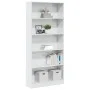 Estantería madera de ingeniería blanco brillo 80x24x176 cm de , Librerías y estanterías - Ref: Foro24-858308, Precio: 97,57 €...