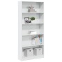 Estantería madera de ingeniería blanco brillo 80x24x176 cm de , Librerías y estanterías - Ref: Foro24-858308, Precio: 101,12 ...