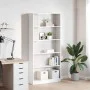Estantería madera de ingeniería blanco brillo 80x24x176 cm de , Librerías y estanterías - Ref: Foro24-858308, Precio: 97,57 €...