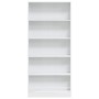 Estantería madera de ingeniería blanco brillo 80x24x176 cm de , Librerías y estanterías - Ref: Foro24-858308, Precio: 101,12 ...