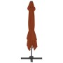 Sombrilla voladiza con poste de aluminio terracota 400x300 cm de vidaXL, Sombrillas - Ref: Foro24-312317, Precio: 249,07 €, D...