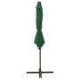 Sombrilla voladiza con poste y luces LED verde 300 cm de vidaXL, Sombrillas - Ref: Foro24-312337, Precio: 119,10 €, Descuento: %
