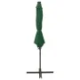 Sombrilla voladiza con poste y luces LED verde 300 cm de vidaXL, Sombrillas - Ref: Foro24-312337, Precio: 117,65 €, Descuento: %