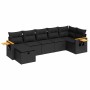 Set de sofás de jardín 7 pzas con cojines ratán sintético negro de , Conjuntos de jardín - Ref: Foro24-3325982, Precio: 495,0...