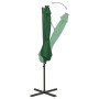 Sombrilla voladiza con poste y luces LED verde 300 cm de vidaXL, Sombrillas - Ref: Foro24-312337, Precio: 119,10 €, Descuento: %