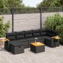 Set de sofás de jardín y cojines 8 piezas ratán sintético negro de , Conjuntos de jardín - Ref: Foro24-3325989, Precio: 530,5...