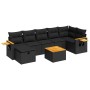 Set de sofás de jardín y cojines 8 piezas ratán sintético negro de , Conjuntos de jardín - Ref: Foro24-3325989, Precio: 530,5...