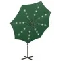 Sombrilla voladiza con poste y luces LED verde 300 cm de vidaXL, Sombrillas - Ref: Foro24-312337, Precio: 117,65 €, Descuento: %