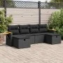 Set de sofás de jardín 6 piezas y cojines ratán sintético negro by , Garden sets - Ref: Foro24-3325996, Price: 404,48 €, Disc...