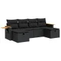 Set de sofás de jardín 6 piezas y cojines ratán sintético negro by , Garden sets - Ref: Foro24-3325996, Price: 404,48 €, Disc...