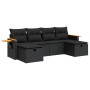 Set de sofás de jardín 6 piezas y cojines ratán sintético negro de , Conjuntos de jardín - Ref: Foro24-3325996, Precio: 427,6...