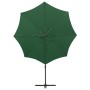 Sombrilla voladiza con poste y luces LED verde 300 cm de vidaXL, Sombrillas - Ref: Foro24-312337, Precio: 119,10 €, Descuento: %