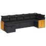 Set de sofás de jardín 7 pzas con cojines ratán sintético negro de , Conjuntos de jardín - Ref: Foro24-3326038, Precio: 438,1...