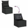 Set de sofás de jardín 7 pzas con cojines ratán sintético negro de , Conjuntos de jardín - Ref: Foro24-3326038, Precio: 438,1...