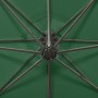 Sombrilla voladiza con poste y luces LED verde 300 cm de vidaXL, Sombrillas - Ref: Foro24-312337, Precio: 119,10 €, Descuento: %