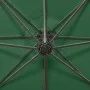 Sombrilla voladiza con poste y luces LED verde 300 cm de vidaXL, Sombrillas - Ref: Foro24-312337, Precio: 117,65 €, Descuento: %