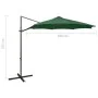Sombrilla voladiza con poste y luces LED verde 300 cm de vidaXL, Sombrillas - Ref: Foro24-312337, Precio: 117,65 €, Descuento: %
