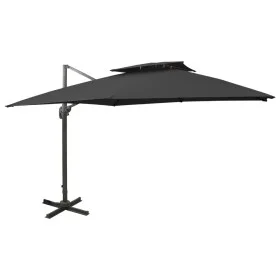 Cantilever parasol with black double roof 300x300 cm by vidaXL, Umbrellas - Ref: Foro24-312376, Price: 308,59 €, Discount: %