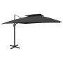 Sombrilla voladiza con doble techo negro 300x300 cm de vidaXL, Sombrillas - Ref: Foro24-312376, Precio: 323,95 €, Descuento: %