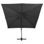 Sombrilla voladiza con doble techo negro 300x300 cm de vidaXL, Sombrillas - Ref: Foro24-312376, Precio: 323,95 €, Descuento: %