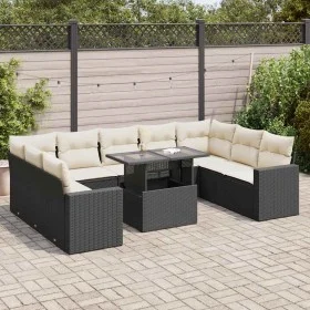 Set de sofás de jardín y cojines 10 pzas ratán sintético negro de , Conjuntos de jardín - Ref: Foro24-3326377, Precio: 635,12...