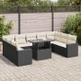 Set de sofás de jardín y cojines 10 pzas ratán sintético negro de , Conjuntos de jardín - Ref: Foro24-3326377, Precio: 646,48...