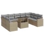 Juego de sofás jardín con cojines beige 10 pzas ratán sintético de , Conjuntos de jardín - Ref: Foro24-3326380, Precio: 723,0...