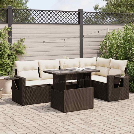 Set sofás de jardín 6 piezas y cojines ratán sintético marrón de , Conjuntos de jardín - Ref: Foro24-3326484, Precio: 464,18 ...