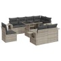Set muebles jardín 9 pzas y cojines ratán sintético gris claro de , Conjuntos de jardín - Ref: Foro24-3326503, Precio: 698,39...