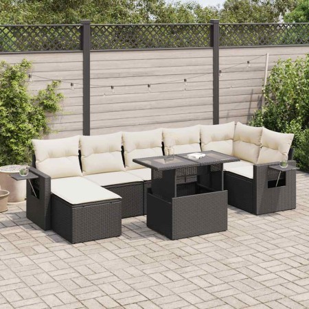Set de sofás de jardín y cojines 8 piezas ratán sintético negro de , Conjuntos de jardín - Ref: Foro24-3326517, Precio: 525,1...