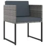 Set de muebles jardín 9 pzas con cojines ratán sintético gris de vidaXL, Conjuntos de jardín - Ref: Foro24-313100, Precio: 46...