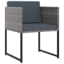 Set de muebles jardín 9 pzas con cojines ratán sintético gris de vidaXL, Conjuntos de jardín - Ref: Foro24-313100, Precio: 41...