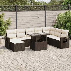 Set de sofás de jardín 9 pzas y cojines ratán sintético marrón by , Garden sets - Ref: Foro24-3326534, Price: 608,69 €, Disco...