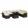 Set de sofás de jardín 9 pzas y cojines ratán sintético marrón de , Conjuntos de jardín - Ref: Foro24-3326534, Precio: 606,84...