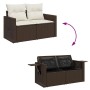 Set de sofás de jardín 9 pzas y cojines ratán sintético marrón de , Conjuntos de jardín - Ref: Foro24-3326534, Precio: 606,84...
