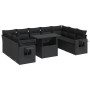 Set de sofás de jardín y cojines 10 pzas ratán sintético negro de , Conjuntos de jardín - Ref: Foro24-3326536, Precio: 715,53...