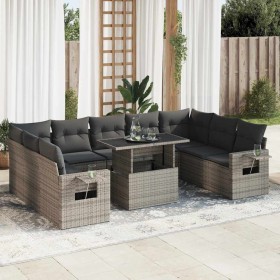 Set de sofás de jardín y cojines 10 pzas ratán sintético gris de , Conjuntos de jardín - Ref: Foro24-3326541, Precio: 678,69 ...