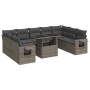 Set de sofás de jardín y cojines 10 pzas ratán sintético gris de , Conjuntos de jardín - Ref: Foro24-3326541, Precio: 678,69 ...
