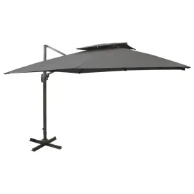 Sombrilla voladiza con doble techo gris antracita 300x300 cm de vidaXL, Sombrillas - Ref: Foro24-312372, Precio: 346,52 €, De...